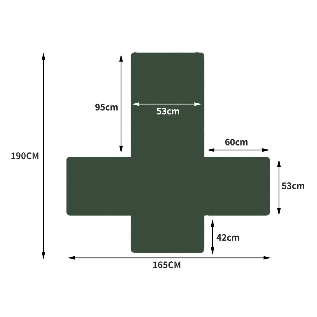 Sofa Cover Couch Lounge Protector Quilted Slipcovers Waterproof Coffee and Khaki 165cm x 190cm