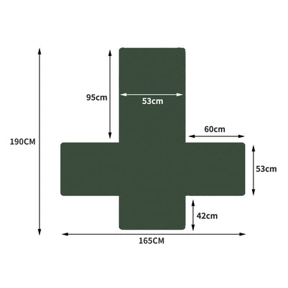 Sofa Cover Couch Lounge Protector Quilted Slipcovers Waterproof Coffee and Khaki 165cm x 190cm