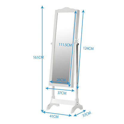 Mirrored Jewellery Dressing Cabinet White