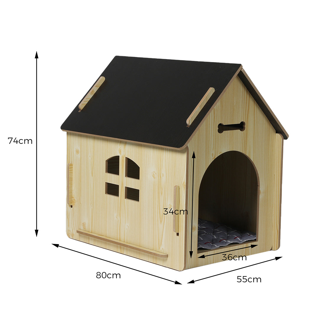 Wooden Dog House Pet Kennel Extra Large Oak XL