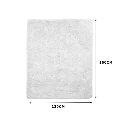 Designer Soft Shag Shaggy Floor Confetti Rug Carpet Home Decor 120x160cm White