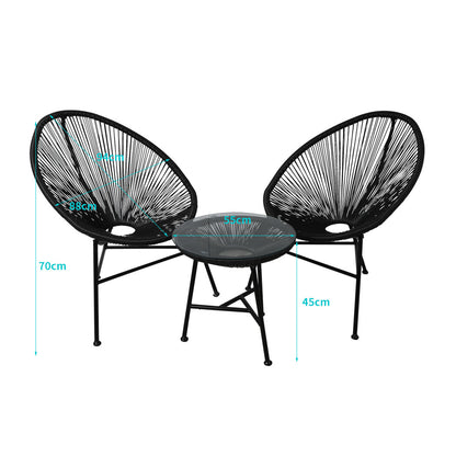 3Pcs Outdoor Chairs Bench 
