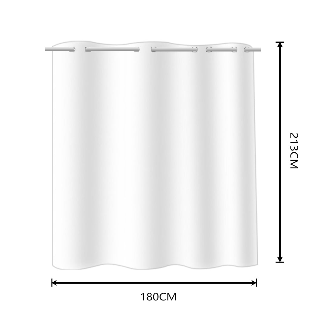 2x Blockout Curtains Panels 3 Layers with Gauze Room Darkening 180x213cm Black