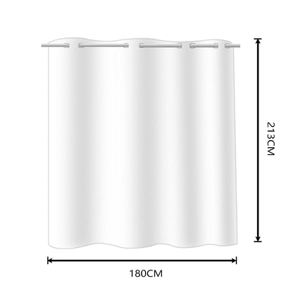 2x Blockout Curtains Panels 3 Layers with Gauze Room Darkening 180x213cm Black
