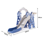 Kids Slide Swing Play Set Outdoor-Navy blue and grey