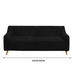 Couch Stretch Sofa Lounge Cover Protector Slipcover 4 Seater Black