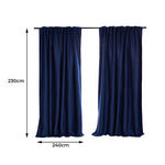 2X Blockout Curtains 240cm x 230cm- Navy