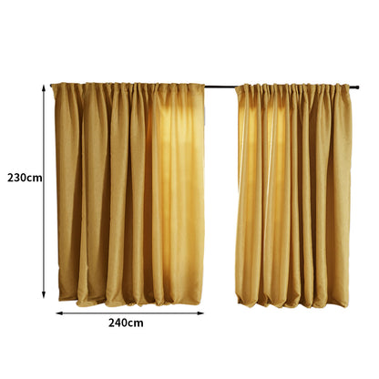 2X Blockout Premium quality Curtains Mustard 240CM x 230CM 

