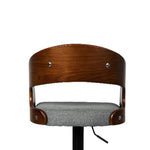 1x Bar Stools Kitchen Gas Lift Wooden Beech Stool Chair Swivel Barstool Grey
