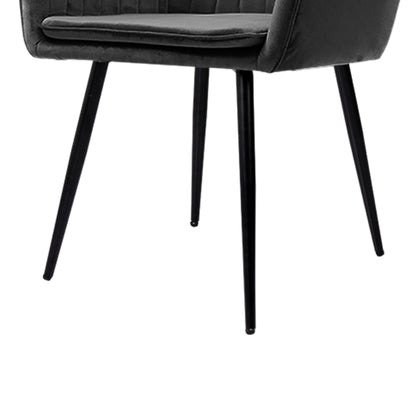 2x Dining Chairs Kitchen Steel Chair Velvet Removable Cushion Seat Covers