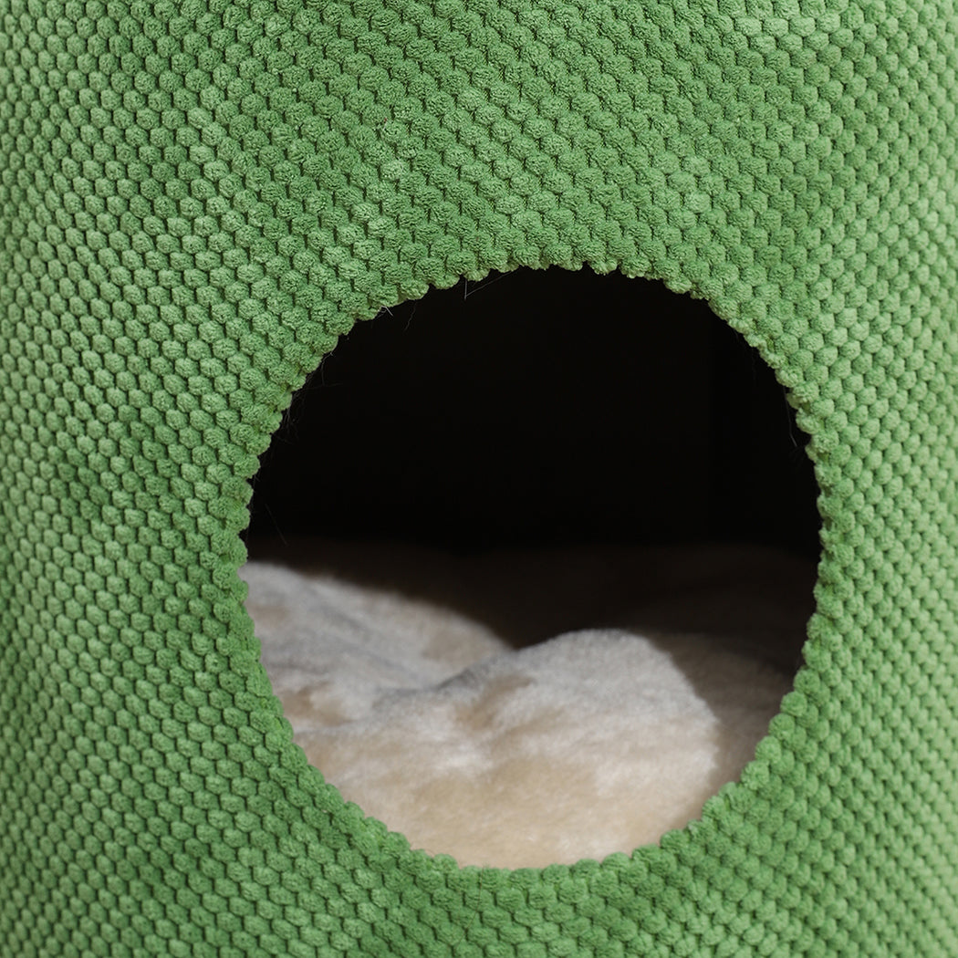 Cat Tree Tower Play Pet Activity Kitty Bed-Green