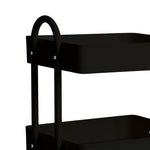 4 Tiers Kitchen Trolley Cart Steel Storage Rack Shelf Organiser Black