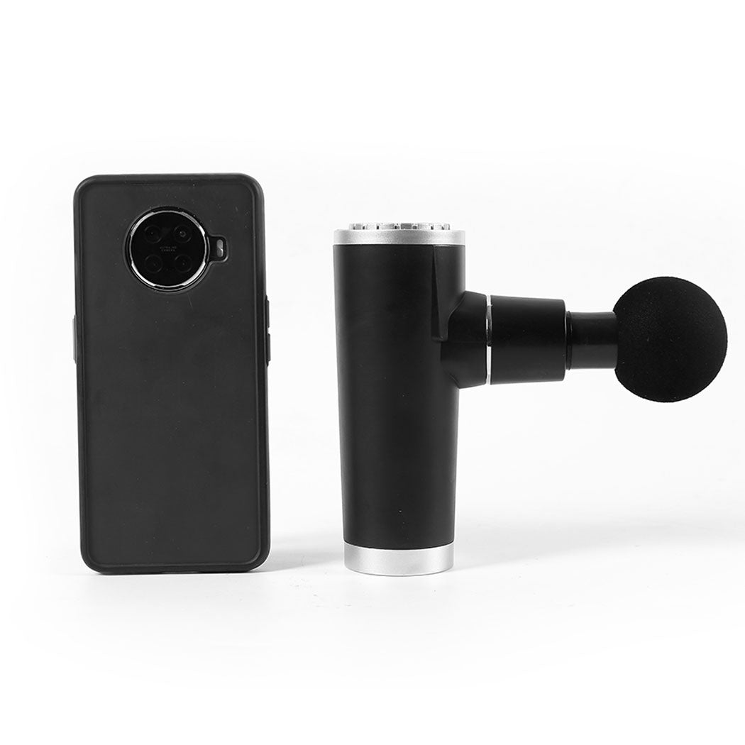 Mini Massage Gun Massager 4 Head USB Charcoal 
