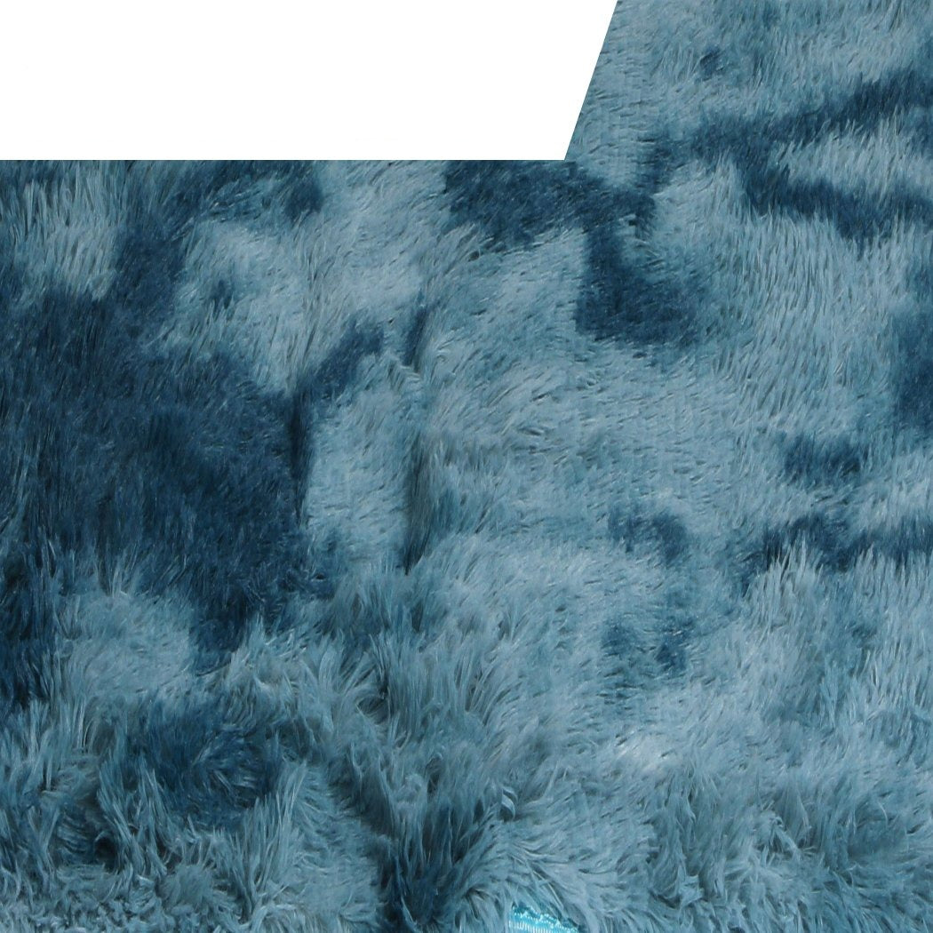 Floor Rug Shaggy Rugs Soft Large Carpet Area Tie-dyed 120x160cm Blue