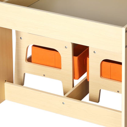Kids Table and Chairs Set Storage Box Toys Play Desk Wooden Study