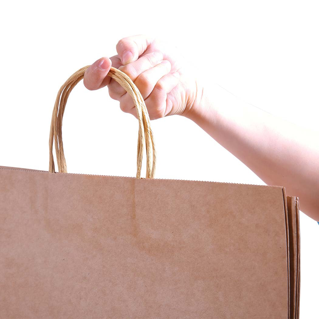50x Brown Paper Bag Kraft Eco Recyclable