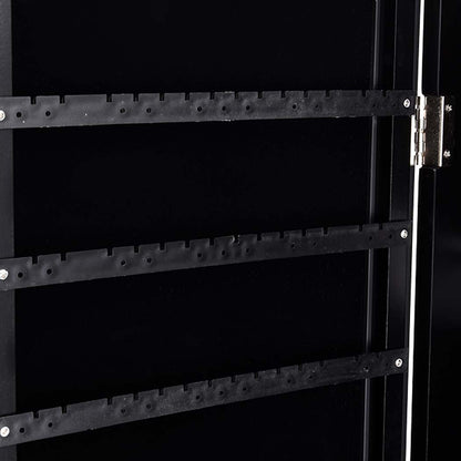 Mirror Jewellery Cabinet Makeup Storage Jewelry Organiser Box Tall Black