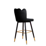 2x  Kitchen Stool Chairs Velvet Swivel Luxury Barstools Black