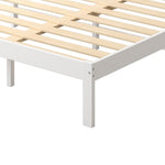 Solid Timber Pine Wood Bed Frame King Single -White