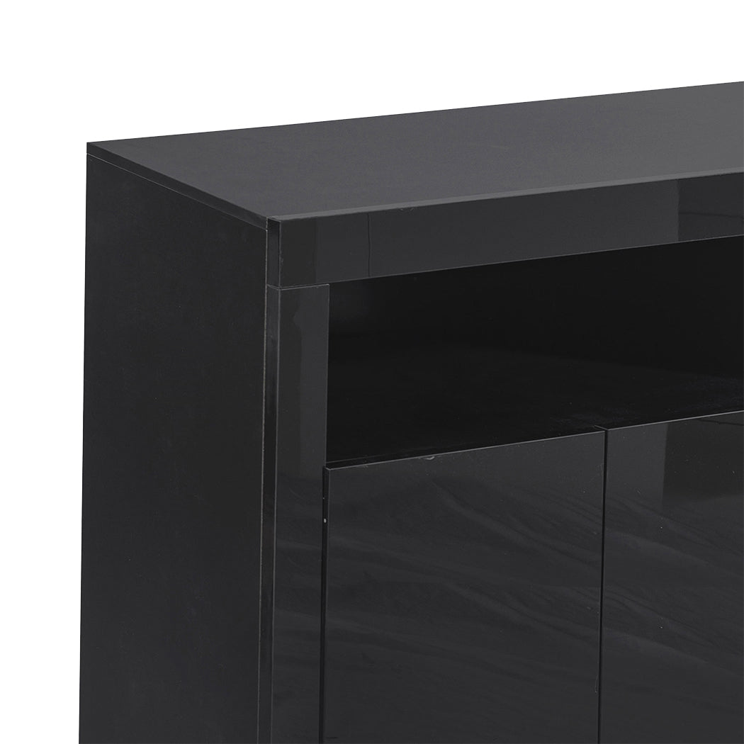 Buffet Sideboard Storage Modern High Gloss Cabinet Cupboard Black
