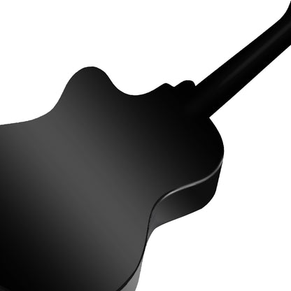 Sleek lacquer finish 41 Inch Wooden Folk Acoustic Guitar-black