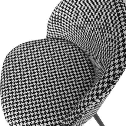 2x Dining Chairs Kitchen Cafe Lounge Chair-Black and white