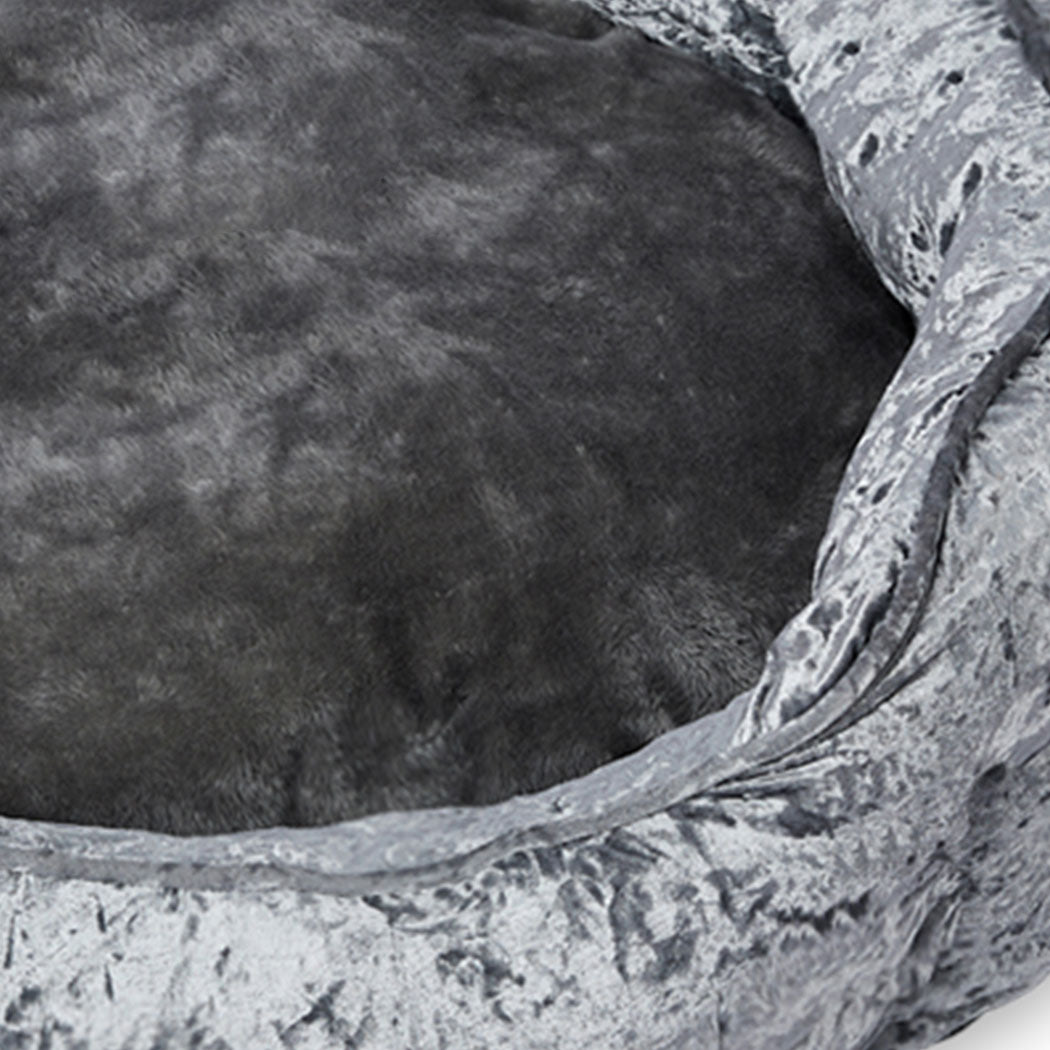 Pet Bed Set Dog Cat Quilted Blanket Grey M