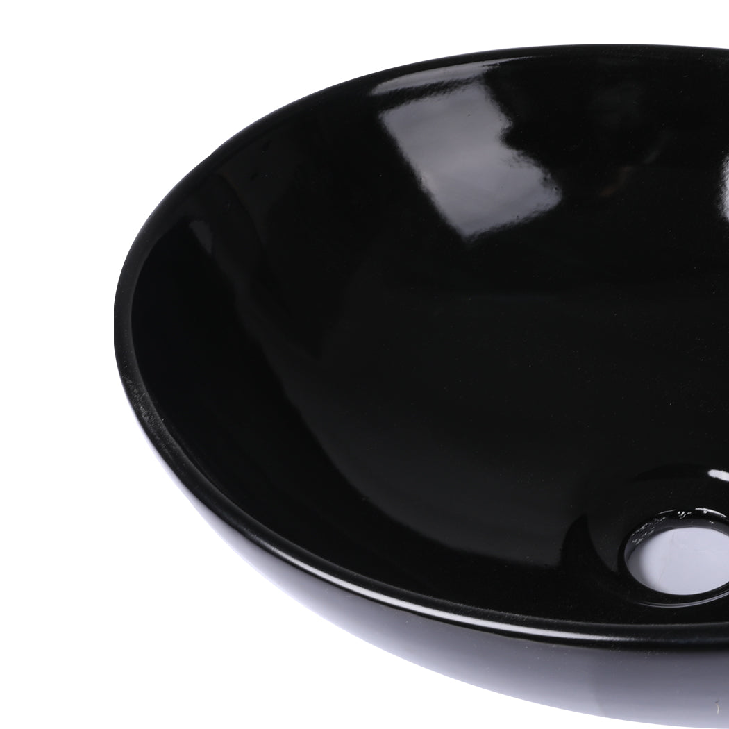 Wash Basin Oval Gloss Black