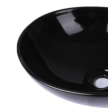 Wash Basin Oval Gloss Black