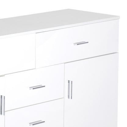 Buffet Sideboard Storage Cabinet Modern High Gloss Cupboard Drawers White