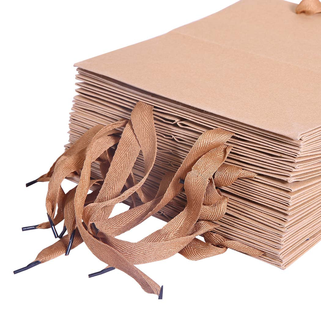 50x Brown Paper Bag with Handles