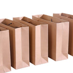 50x Brown Paper Bag Gift Carry Shopping Bags