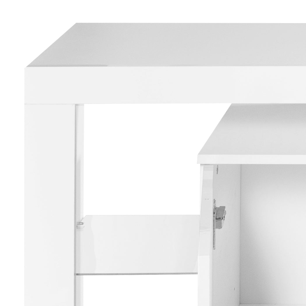 Buffet Sideboard Cabinet Storage Modern High Gloss Cupboard Drawers White 192cm