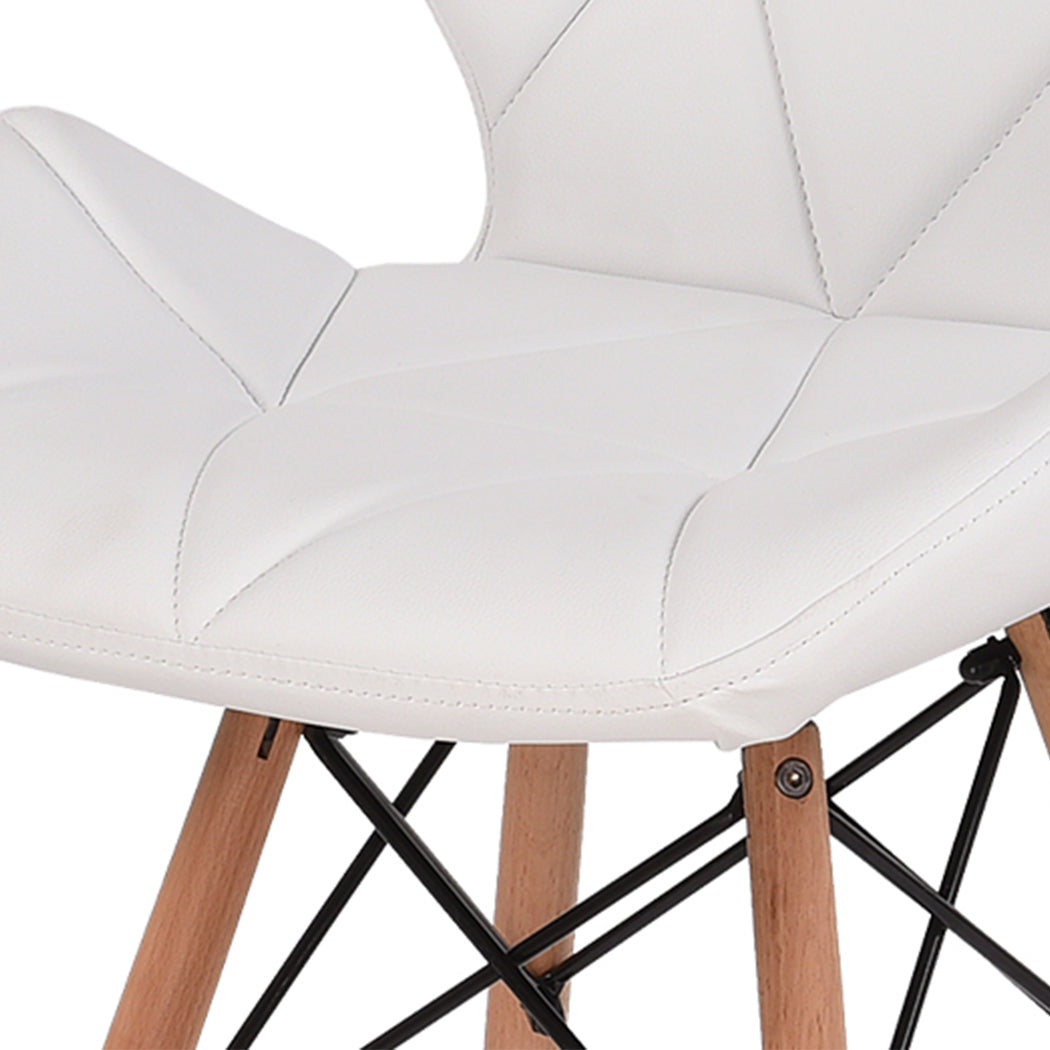 4xPU Leather Dining Chairs-White