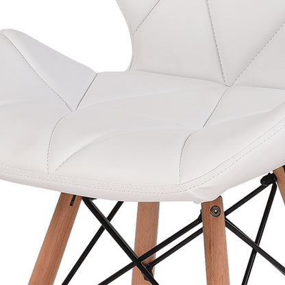 4xPU Leather Dining Chairs-White