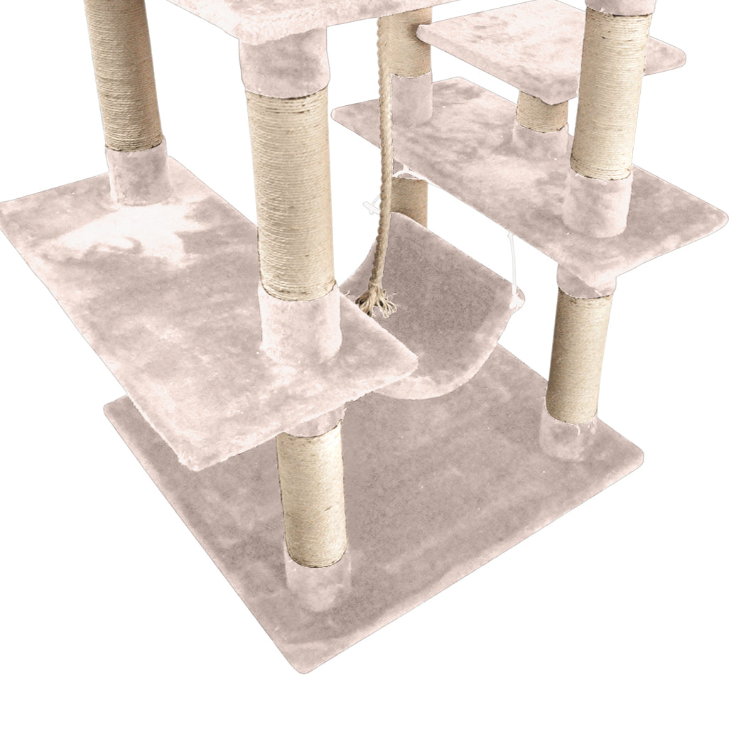1.83M Cat Scratching Post Tree House Dark Cream 

