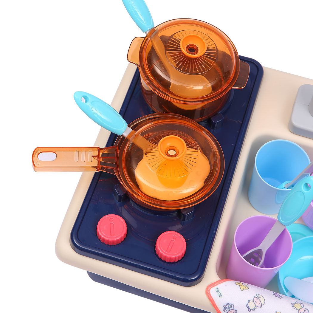 35x Kids Kitchen Play Set Dishwasher Sink - Blue 
