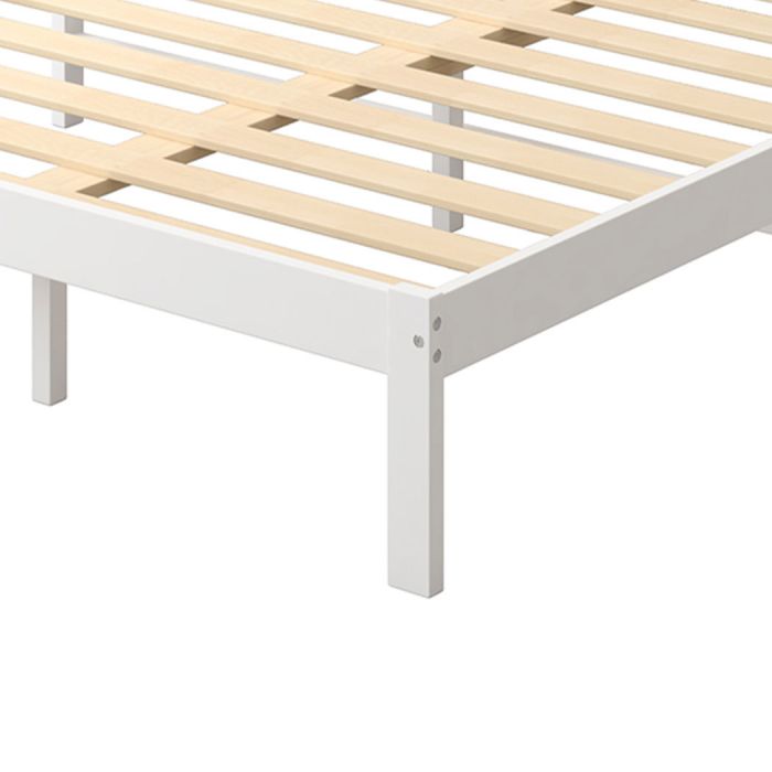 Solid Timber Pine Wood Bed Frame Queen -White