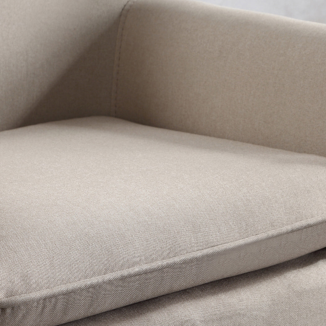 2x Upholstered Fabric Dining Chair-Beige