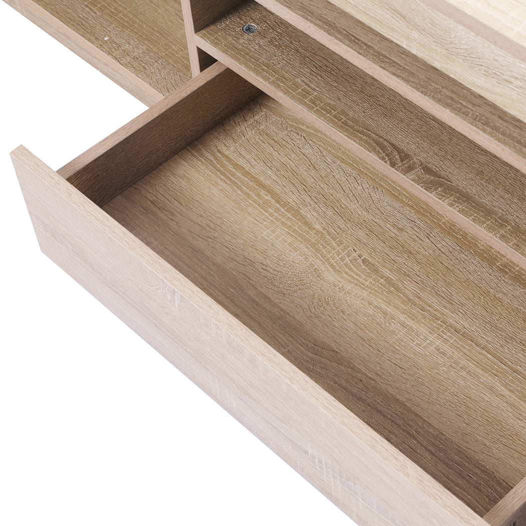 Entertainment Unit Stand RGB LED Furniture Wooden Shelf 180cm 
