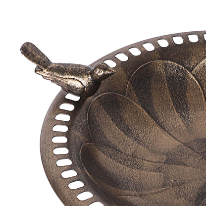 Bird Bath Feeder Metal Iron Stake Bowl
