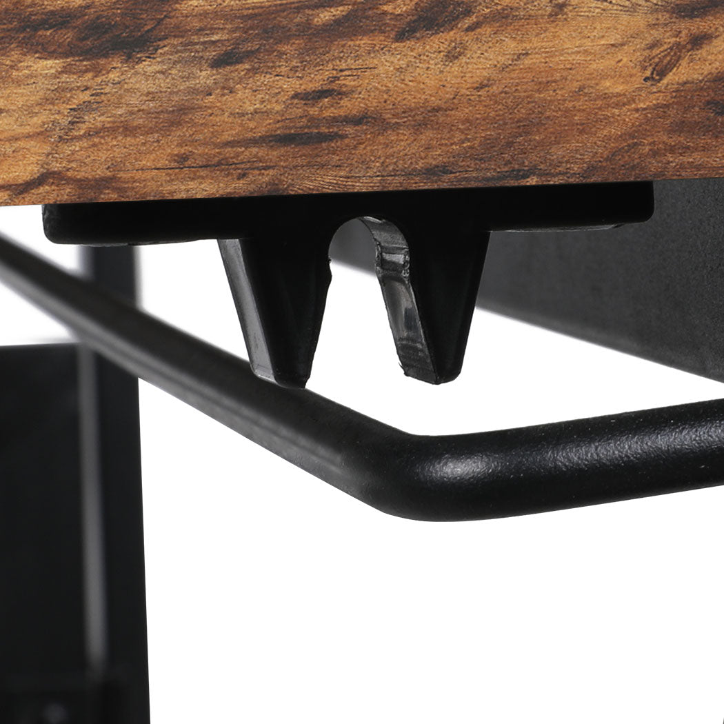 Office Desk Computer Work Student Study Metal Foldable Home Table Oak
