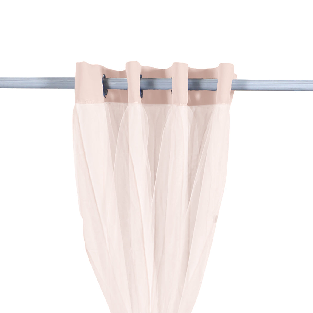2x Blockout Curtains Panels 3 Layers with Gauze Room Darkening 140x230cm Rose