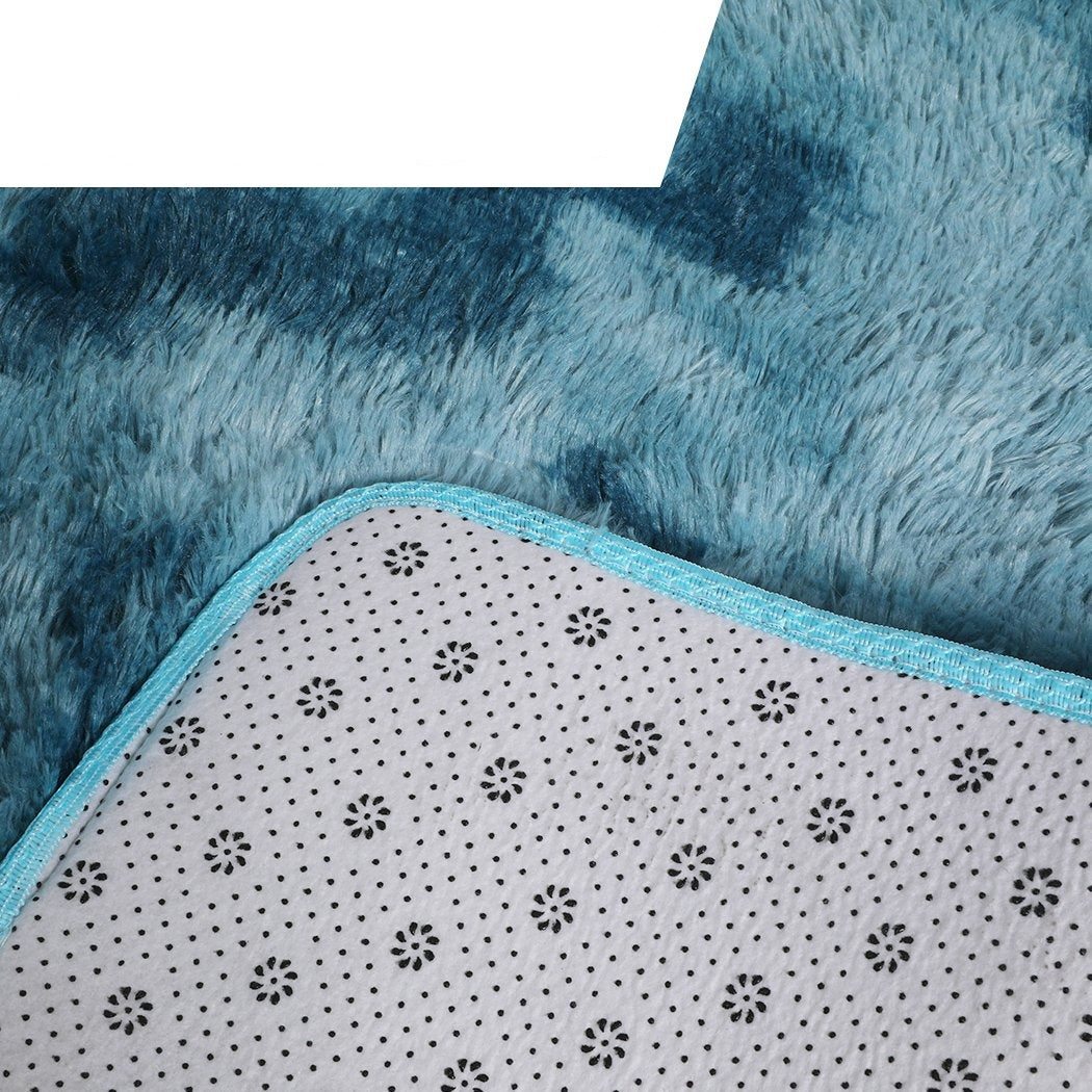 Floor Rug Shaggy Rugs Soft Large Carpet Area Tie-dyed 120x160cm Blue