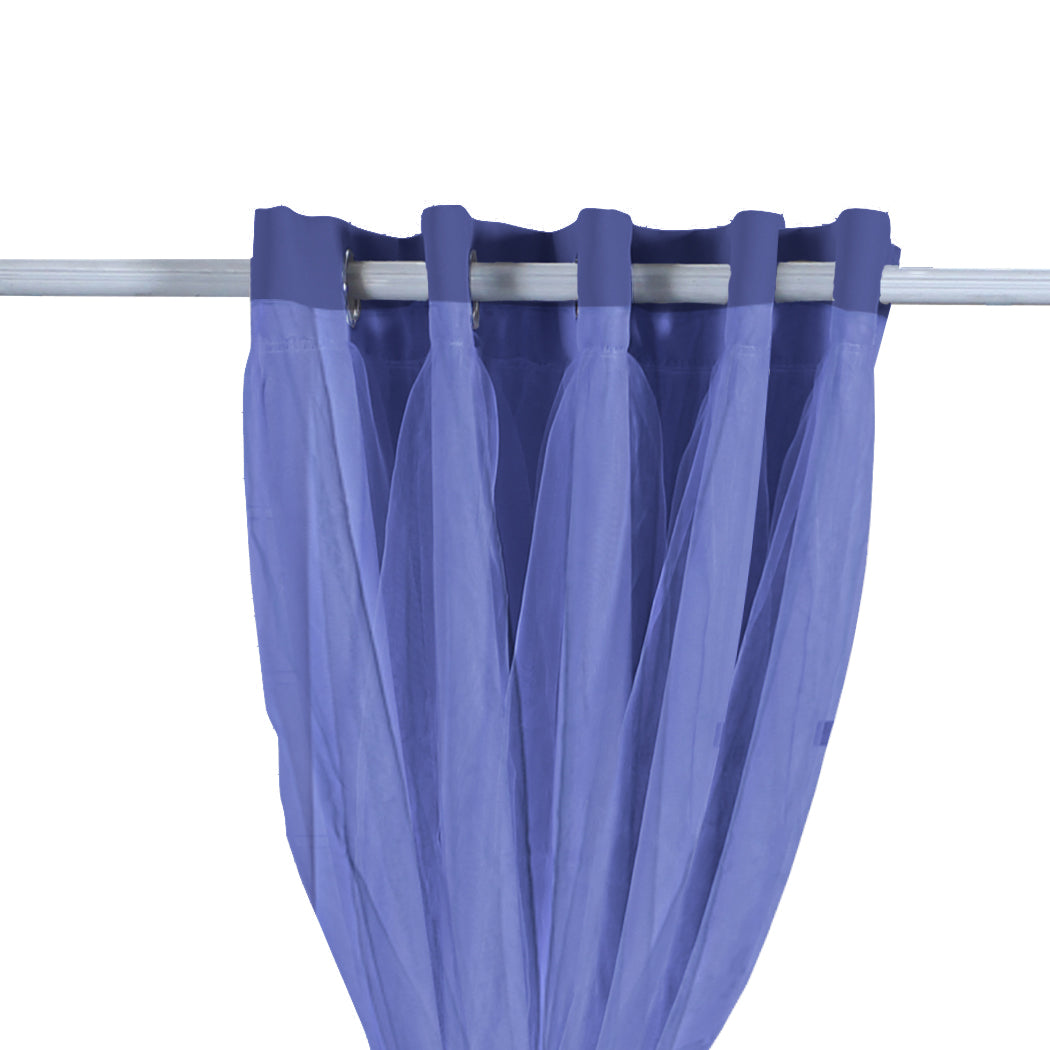 2x Blockout Curtains Panels 3 Layers with Gauze Room Darkening 180x213cm Navy