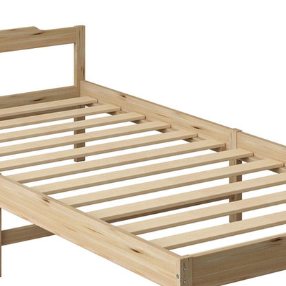 Solid Timber Pine Wood Bed Frame Single -Natural