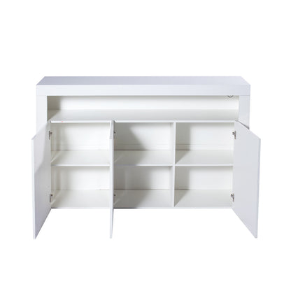 Buffet Sideboard Cabinet Storage Modern High Gloss Furniture  White