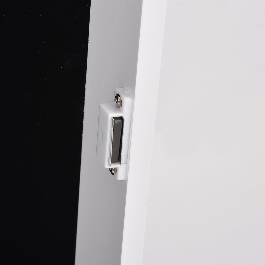 Stylish wall mount makeup and jewellery cabinet with mirror