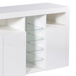 Buffet Sideboard Storage Modern High Gloss Cabinet Cupboard White