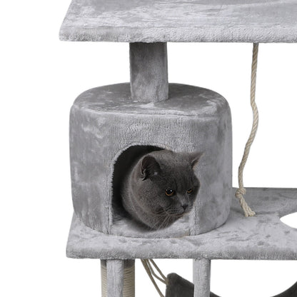 Cat Tree Beastie Scratching Post Pet Scratcher Condo Tower 140cm Grey
